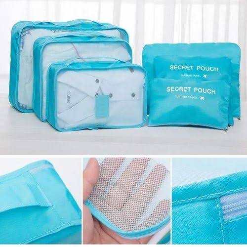 6pcs/set Travel Storage Bag Portable Zip Pouch